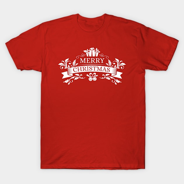 Merry Christmas Elegant Flourish T-Shirt by The Lucid Frog